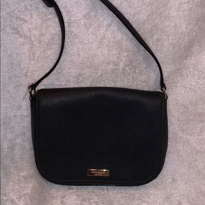 kate spade black leather over shoulder purse